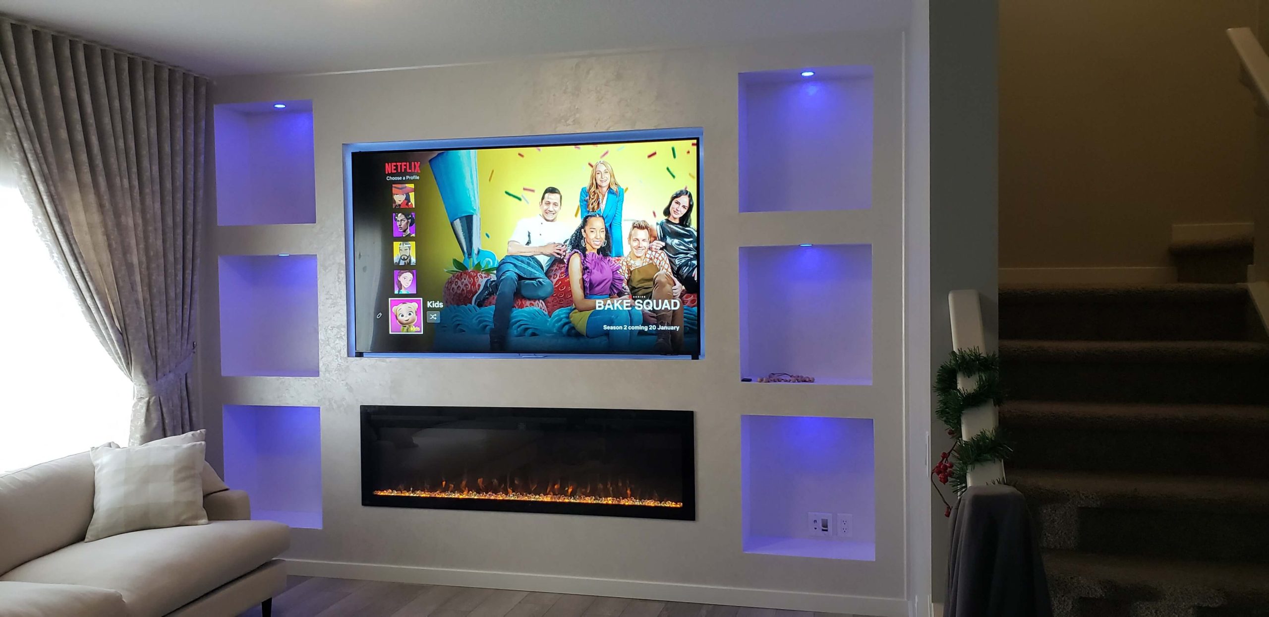 Media Wall With Fireplace Installation Design Renovations Remodeling